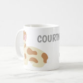 Mug Gris personnalisé à deux côtés et lapin Brown lége (Devant gauche)