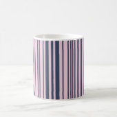 Mug Gris profond Bleu et rose rayures (Centre)