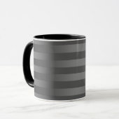 Mug Gris, rayé, dégradé, rayures grises, simple (Devant gauche)