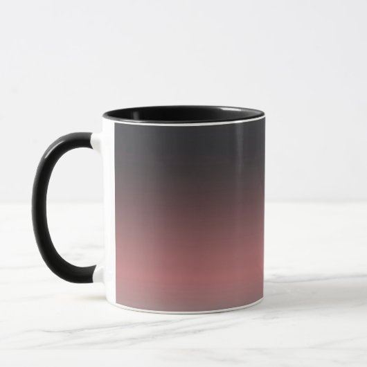 Mug Gris, rose, dégradé noir, Ombre. (Gauche)