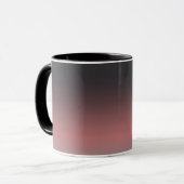 Mug Gris, rose, dégradé noir, Ombre. (Devant gauche)