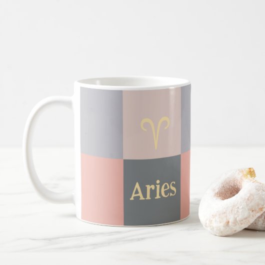 Mug Gris rose moderne (Avec donut)