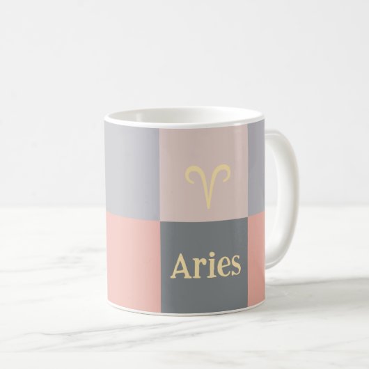 Mug Gris rose moderne (Devant droit)