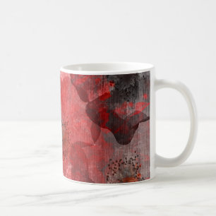 Mug Gris rouge noir Grunge Digital Graphic Art Design