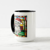 Mug Gris Tabby Verre de Noël (Devant gauche)
