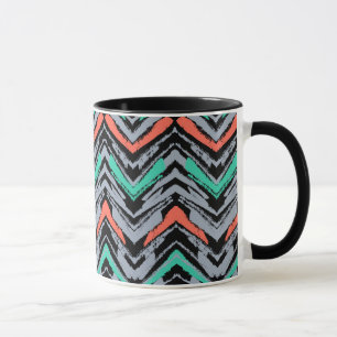 Mug Gris, Teal, et motif tiré par la main de corail de