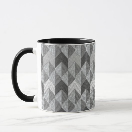 Mug Gris texturé géométrique. (Gauche)