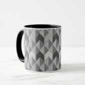 Mug Gris texturé géométrique. (Devant gauche)