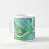 Mug Gris vert aloès peinture Abstraite (Devant gauche)