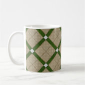 Mug Gris vert diagonal en céramique de tuiles en béton (Gauche)