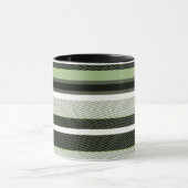 Mug Gris, vert, rayures blanches. (Centre)