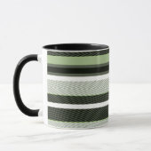 Mug Gris, vert, rayures blanches. (Gauche)