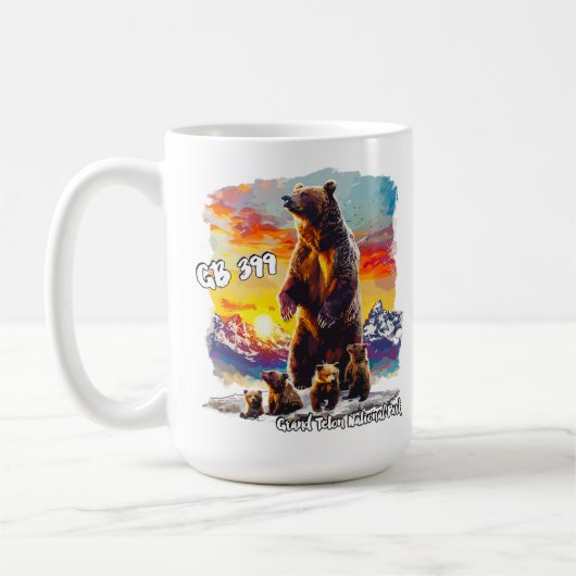 Mug Grizzly Bear 399 4 Cubs Grand Teton National Park (Gauche)