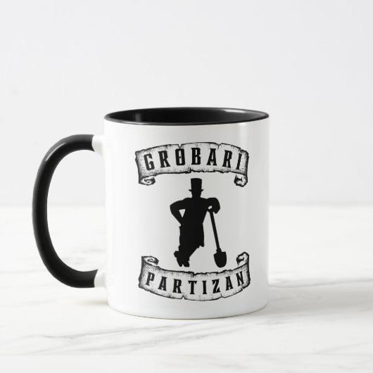 Mug Grobari Partizan Crno Beli Grobar Sa Lopatom  (Gauche)