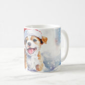 Mug Grogning Chiot Jouer avec Santa Hat (Devant droit)