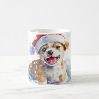 Mug Grogning Chiot Jouer avec Santa Hat