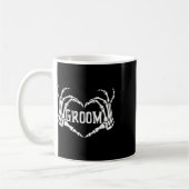 Mug Groom éffrayant Skeleton Mains Halloween Fiançaill (Gauche)