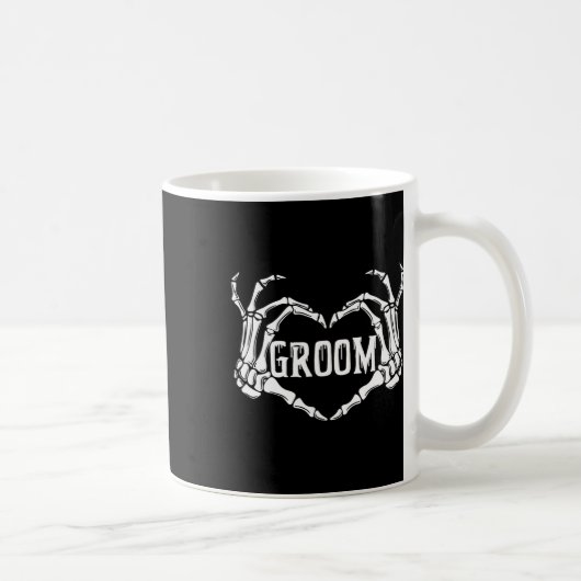 Mug Groom éffrayant Skeleton Mains Halloween Fiançaill (Droite)