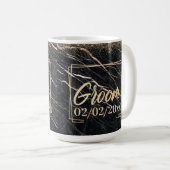 Mug Groom Elegant : Marbre d'or Célébration (Devant droit)