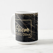Mug Groom Elegant : Marbre d'or Célébration (Devant gauche)