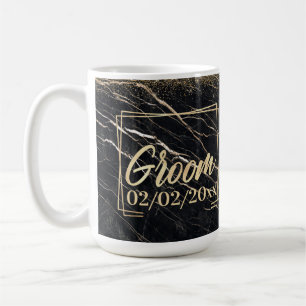 Mug Groom Elegant : Marbre d'or Célébration