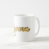 Mug Groom Elegant Typographie Or Look Texte (Devant droit)