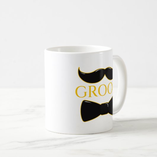 Mug Groom Mustache Et Cravate Bow (Devant droit)