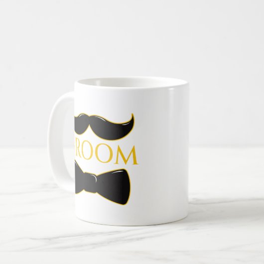 Mug Groom Mustache Et Cravate Bow (Devant gauche)