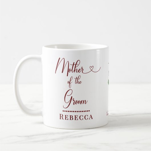 Mug Groom Pink Peony Wedding (Gauche)