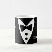 Mug groomsman ajouter nom année noir arc chemise crava (Centre)