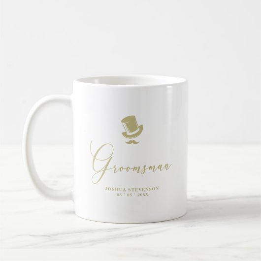 Mug Groomsman Chic Mariage minimaliste (Gauche)