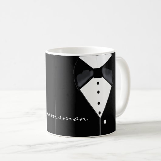 Mug Groomsman Tuxedo Design (Devant droit)
