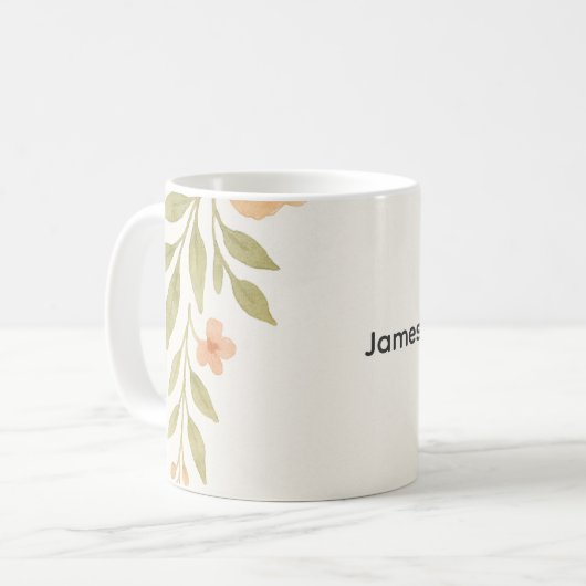 Mug Groomsmen Fleur sauvage rustique (Devant gauche)