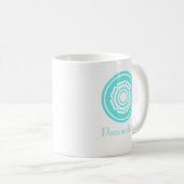Mug Groove Floral, Turquoise (Devant droit)