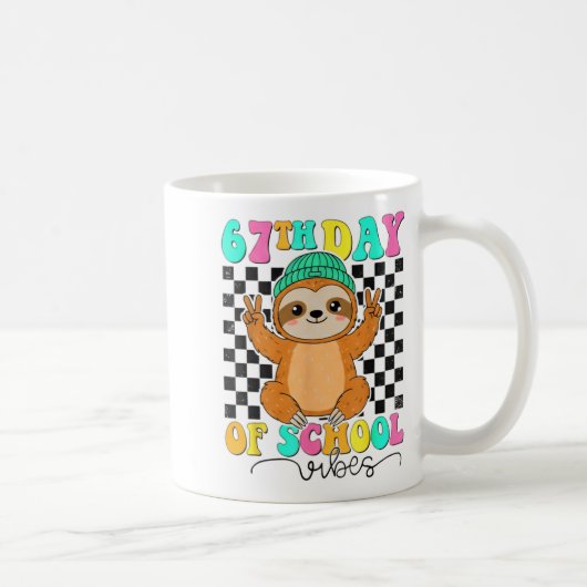 Mug Groovy 67 Days Of School Funny 67 Students Peace S (Droite)