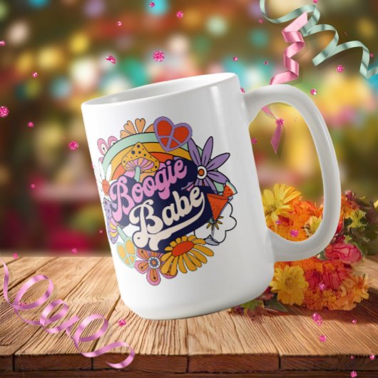 Mug Groovy 70s Célibataire Boogie Babe ID929