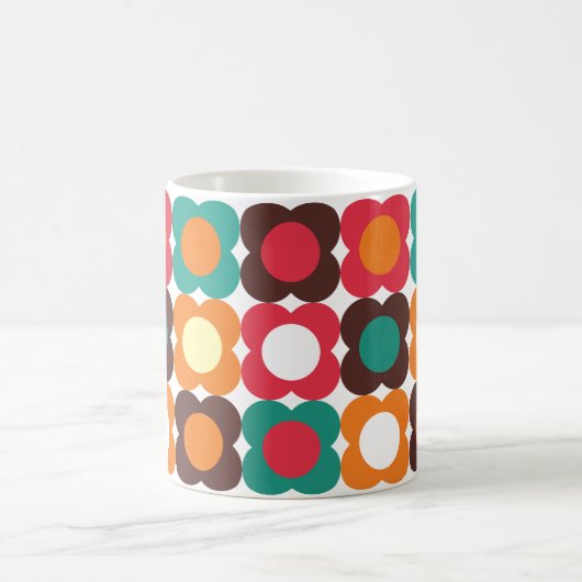 Mug Groovy 70s Retro Flower Pattern | Bold Boho Floral (Centre)