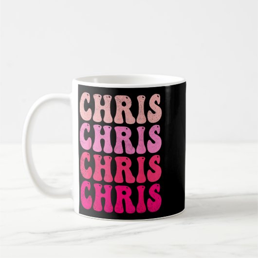 Mug Groovy Chris First Name D I Love Chris Tees Meme (Gauche)