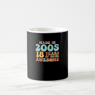 Mug Groovy Fabriqué En 2005 18 Ans D'être Génial