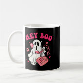 Mug Groovy Hey Boo Cute Ghost Funny Halloween Mens Wom (Gauche)