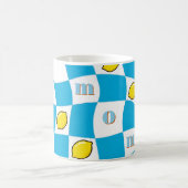 Mug Groovy Lemons Checkerboard Kitchen Kitsch Mom (Centre)