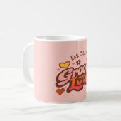 Mug Groovy Love Personalized Valentine’s Gift Retro (Devant gauche)