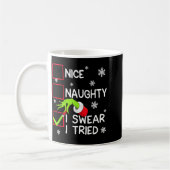 Mug Groovy Naughty I Swear I Tried Christmas Xmas Men  (Gauche)