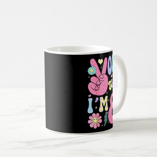 Mug Groovy Peace Out Seven I'm 8 Years Old 8th Birthda (Devant droit)