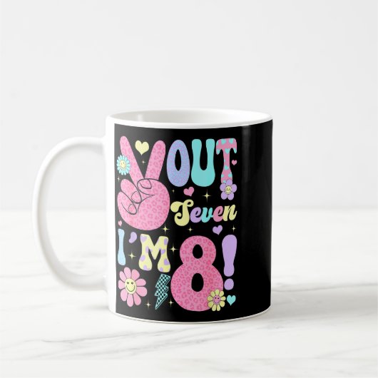 Mug Groovy Peace Out Seven I'm 8 Years Old 8th Birthda (Gauche)