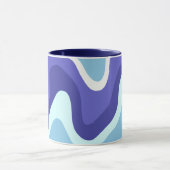 Mug Groovy Rétro Bleu et Violet Ondulé (Centre)