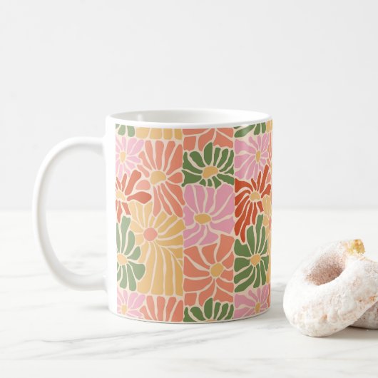 Mug Groovy Retro Floral  (Avec donut)