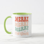 Mug Groovy Retro Joyeux Joyeux Joyeux Noël (Gauche)