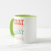 Mug Groovy Retro Joyeux Joyeux Joyeux Noël (Devant gauche)