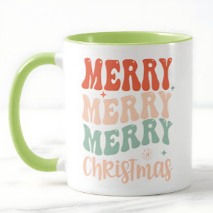 Mug Groovy Retro Joyeux Joyeux Joyeux Noël